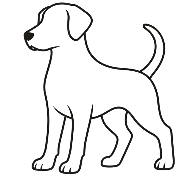 Outline of a playful Puppy